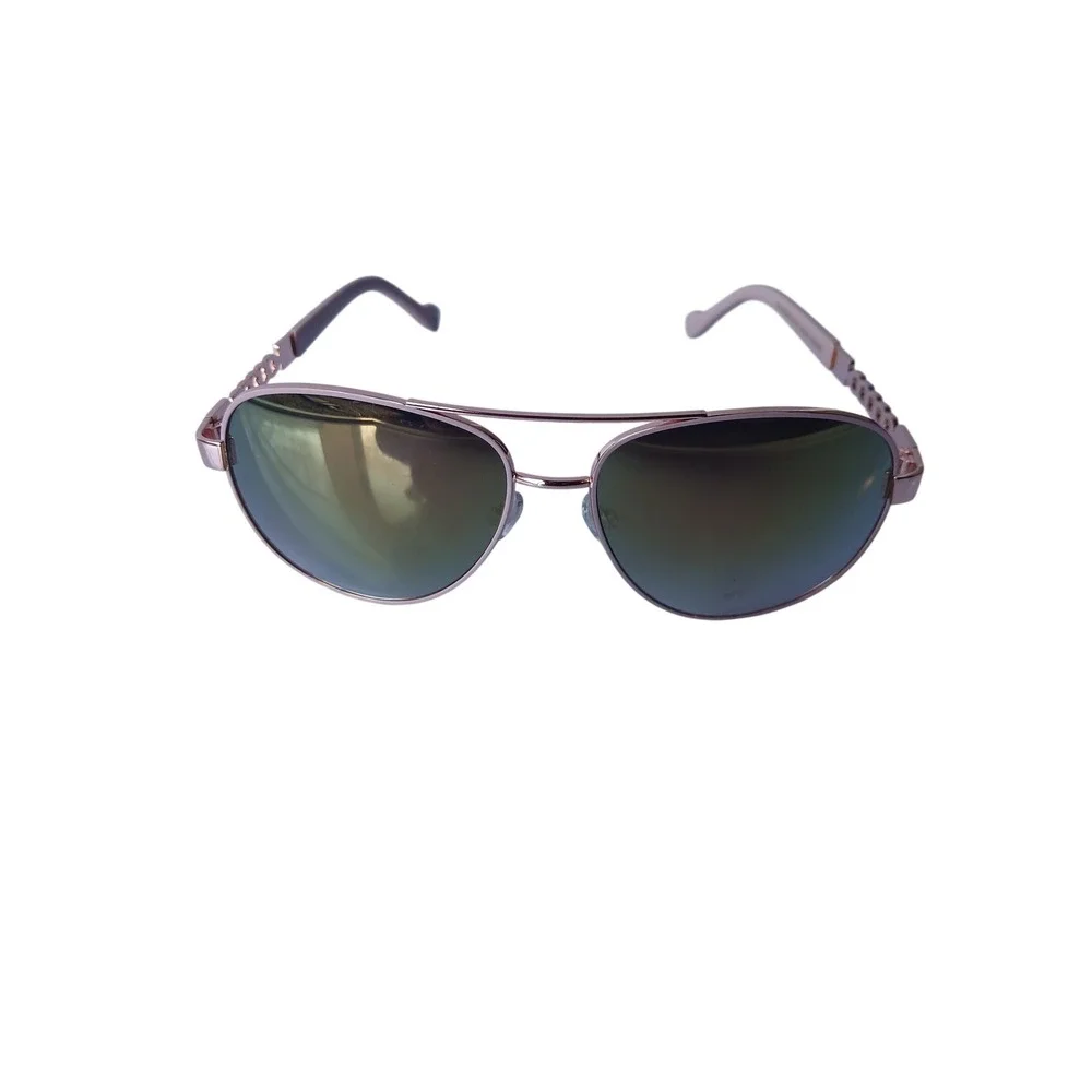 Jessica Simpson Rose Gold Aviator Sunglasses with Chain Detail Temples‎